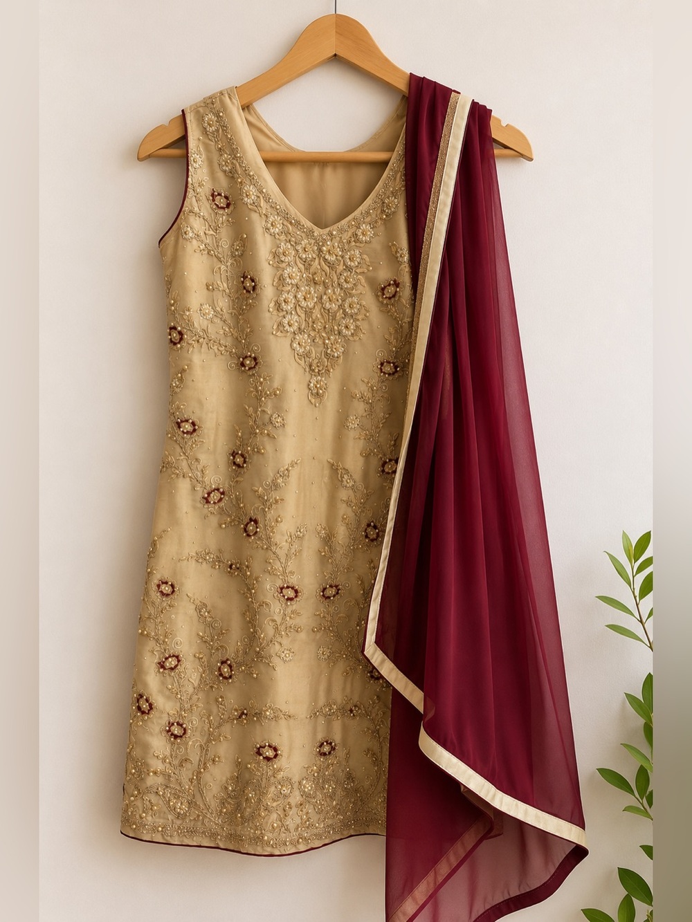 Fancy Indian/Pakistani Salwar Kameez 3 piece set dress, scarf, pants